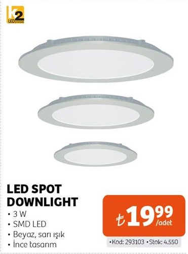 K2 led Spot Downlight 3 W image