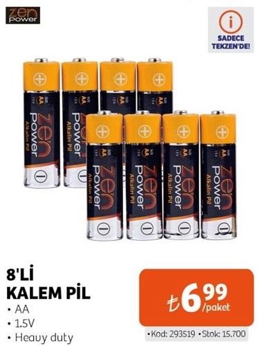 Zen Power 8'li Kalem Pil AA image