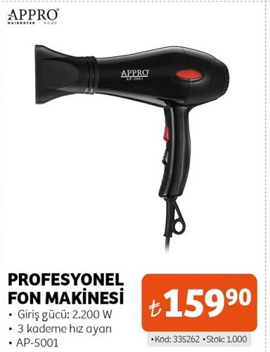 Appro Profesyonel Fön Makinesi AP-5001 2200 W image