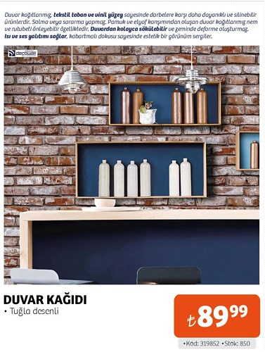 Decowall Duvar Kağıdı Tuğla Desenli image