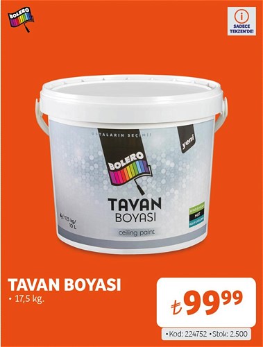 Bolero Tavan Boyası 17,5 kg image