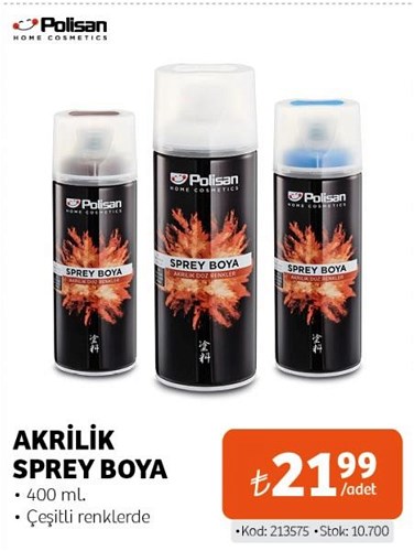 Tekzen Polisan Akrilik Sprey Boya 400 ml