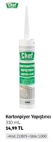 Chef Kartonpiyer Yapıştırıcı 310 ml image