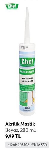 Chef Akrilik Mastik Beyaz 280 ml image