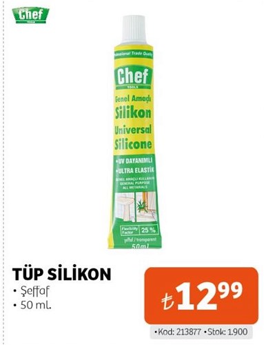 Chef Tüp Silikon Şeffaf 50 ml image