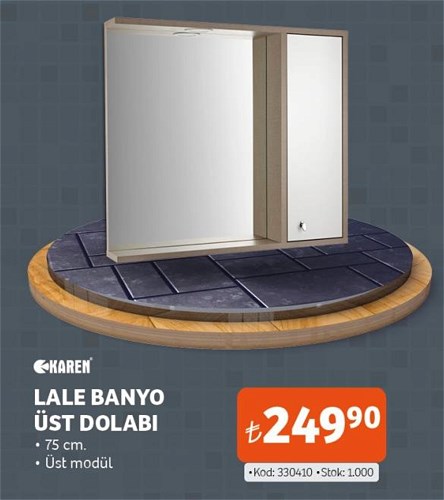 Karen Lale Banyo Üst Dolabı 75 cm image