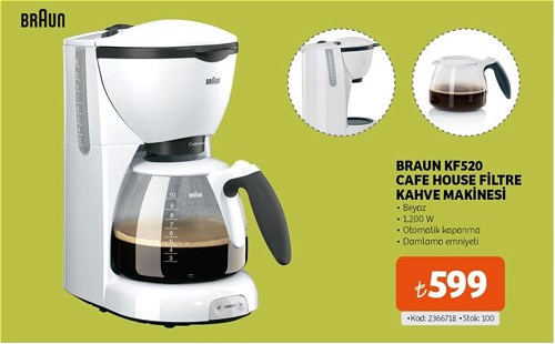 Braun KF520 Cafe House Filtre Kahve Makinesi 1200 W image