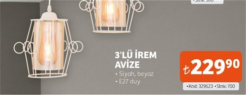 Nisa Luce 3'lü İrem Avize  image