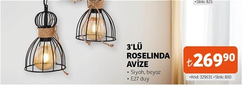 Nisa Luce 3'lü Roselinda Avize  image