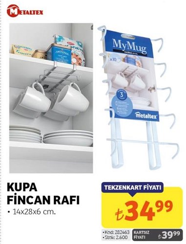 Metaltex Kupa Fincan Rafı image