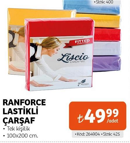 Noteks Ranforce Lastikli Çarşaf Tek Kişilik 100x200 cm image