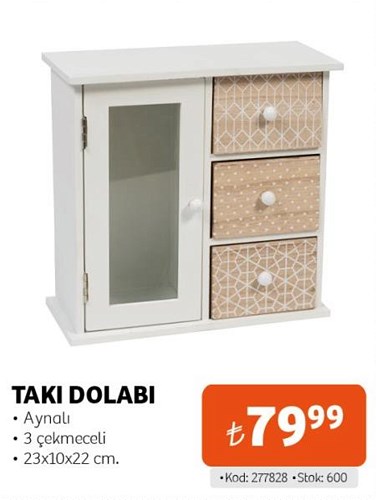 Takı Dolabı Aynalı 3 Çekmeceli image