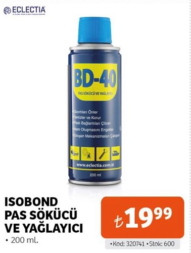 Eclectia Isobond Pas Sökücü ve Yağlayıcı 200 ml image