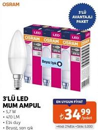 Osram 3'lü Led Mum Ampul image