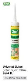 Chef Universal Silikon Şeffaf Beyaz 310 ml image