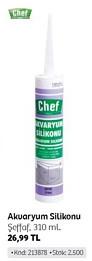 Chef Akvaryum Silikonu Şeffaf 310 ml image