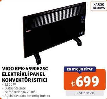 Vigo EPK-4590E25C Elektrikli Panel Konvektör Isıtıcı image