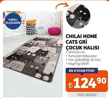 Chilai Home Cats Gri Çocuk Halısı 140x190 cm image