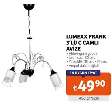 Lumexx Frank 3'lü C Camlı Avize image