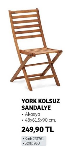Eternal Garden York Kolsuz Sandalye Akasya image