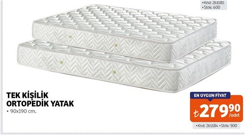 Zen Home Tek Kişilik Ortopedik Yatak 90x190 cm image