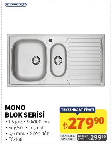 Kromevye EC-168 Mono Blok Serisi 1,5 Göz image