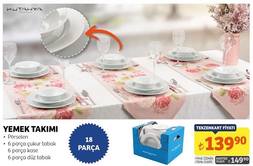 Kütahya Porselen Yemek Takımı 18 Parça image