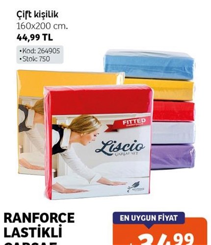 Ranforce Lastikli Çarşaf Çift Kişilik image