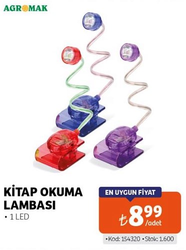 Agromak Kitap Okuma Lambası 1 Led image
