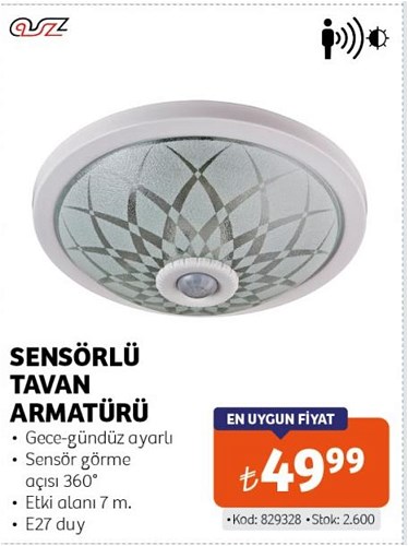 Asz Sensörlü Tavan Armatürü image