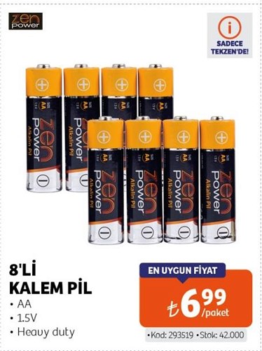 Zen Power 8'li Kalem Pil 1.5 V image