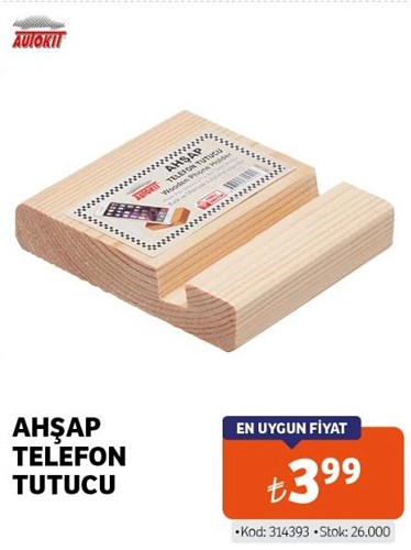 AUTOKİT AHŞAP TELEFON TUTUCU