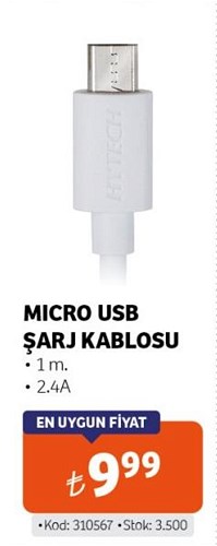 Hytech Micro Usb Şarj Kablosu 1 m image