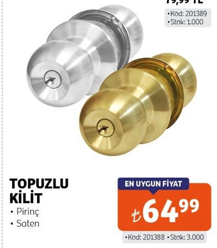 Chef Topuzlu Kilit Pirinç/Saten image
