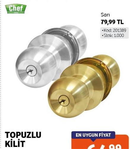 Chef Topuzlu Kilit Pirinç Sarı image