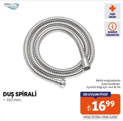 Tekzen Aqua Duş Spirali 150 mm image