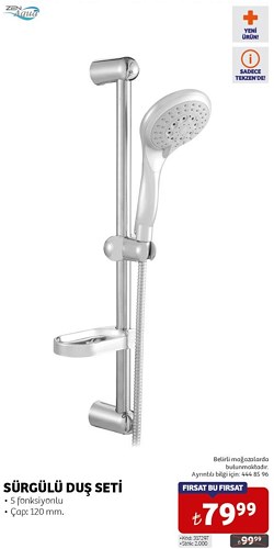 Tekzen Aqua Sürgülü Duş Seti 5 Fonksiyonlu image