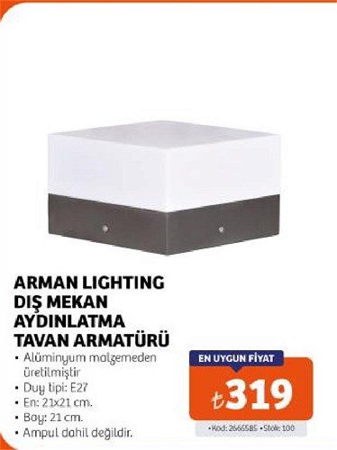Arman Lighting Dış Mekan Aydınlatma Tavan Armatürü image