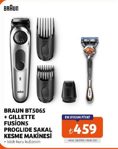 Braun BT5065+Gilletta Fusion5 Proglide Sakal Kesme Makinesi image