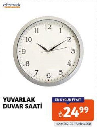 Efemark Yuvarlak Duvar Saati image