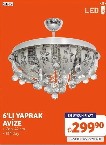 Asz 6'lı Yaprak Avize image