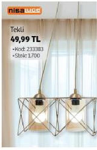 Nisa Luce Tekli Prizma Avize image
