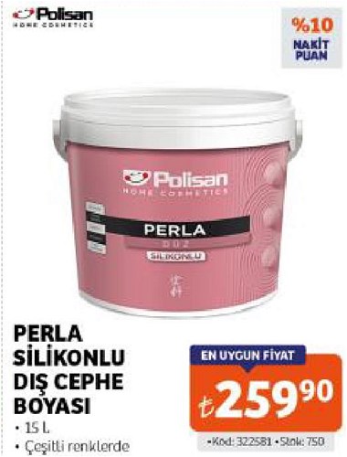 Polisan Perla Silikonlu Dış Cephe Boyası 15 L image