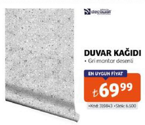 Decowall Duvar Kağıdı Gri Mantar Desenli image
