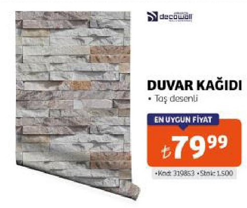 Decowall Duvar Kağıdı Taş Desenli image