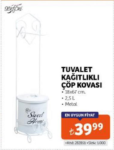 Senfoni Tuvalet Kağıtlıklı Çöp Kovası 2,5 L image
