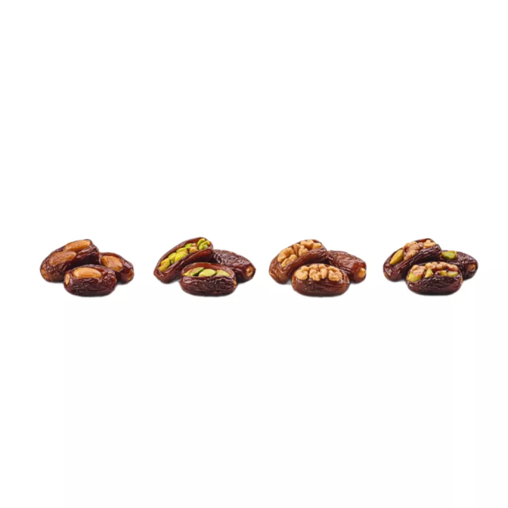 Colección de dátiles rellenos de nueces