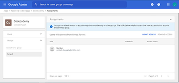 Google Workspace - Password Vaulted Apps