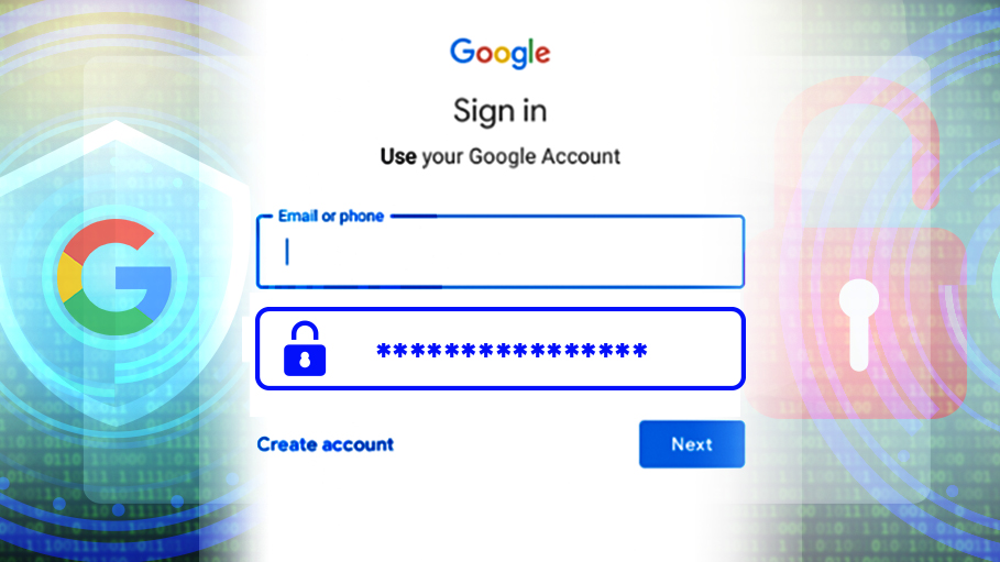 Google's New Sign-in Interface with Password Policy