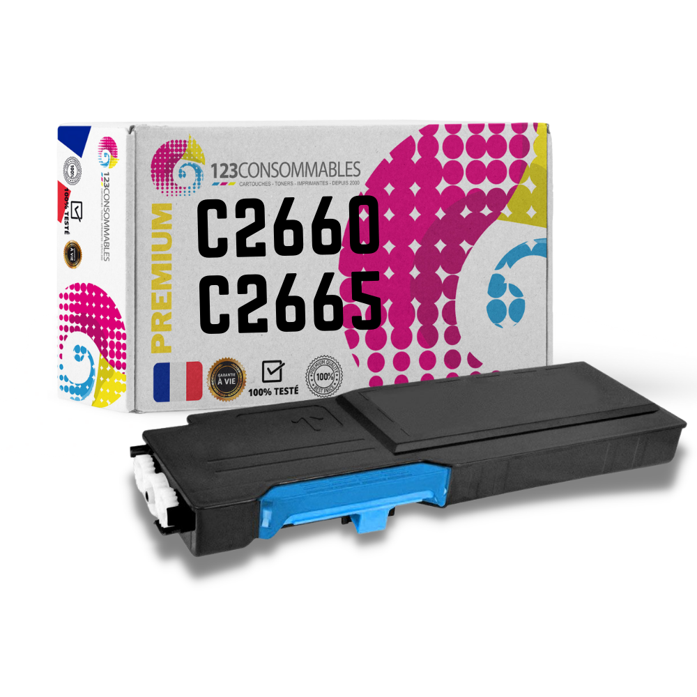 Toner compatible avec DELL 593-BBBT Cyan